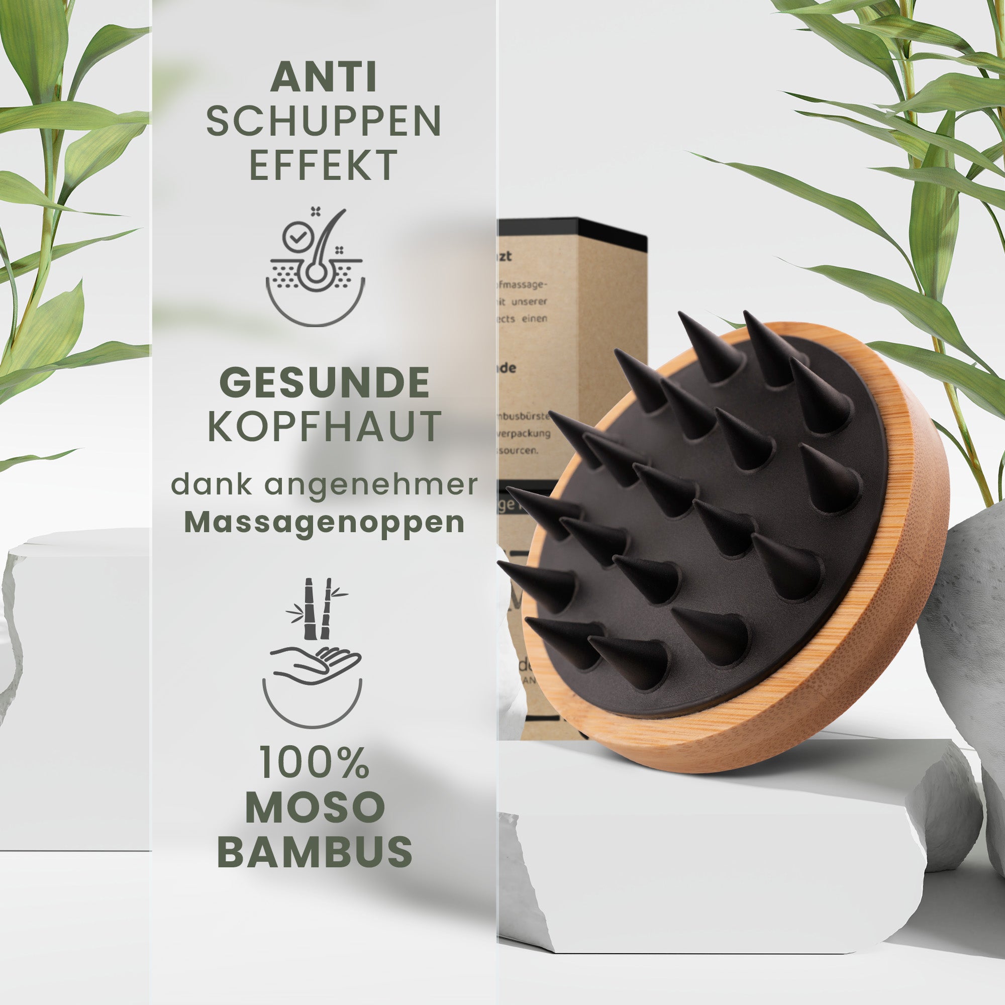bambus massagebürste BAMBUA Kopfhaut Massagebürste (Schwarz) – bambua-shop